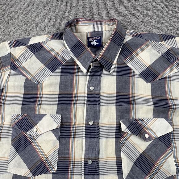 Vintage Chute 1 Shirt Adult Extra Large Plaid Pearl Snap Button Up Western Men's - Picture 3 of 15